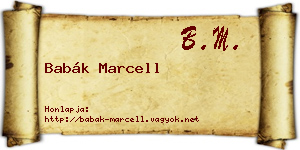 Babák Marcell névjegykártya